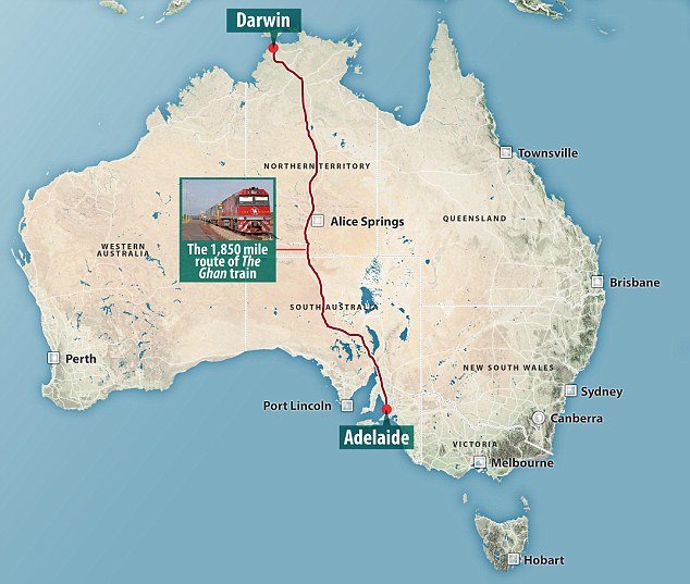 The Ghan from Darwin to Adelaide 